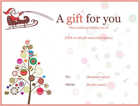 Jolly Simple Christmas Gift Certificate Template